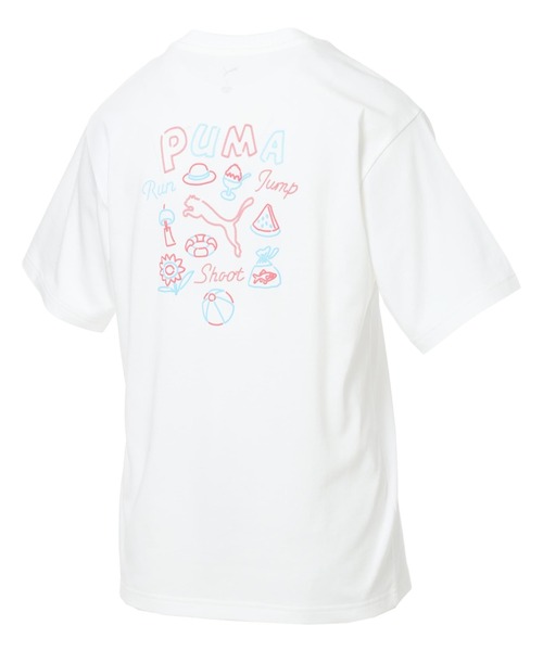 PUMA（プーマ）の「【別注】プーマ PUMA NEON GRAPHIC TEE 限定コラボ（Tシャツ/カットソー・レディース・ダークグレー/ラベンダー/ホワイト・XL/L/M/S）」の5枚目の写真