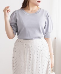 CLETTEオリジナルパール付きパフスリーブ半袖ニット