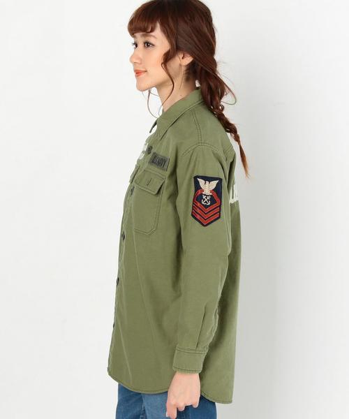 AVIREX(アヴィレックス)の「Another Edition×AVIREXミリタリーシャツ/AE×AVIREXミリタリーEMB◆(シャツ/ブラウス・レディース・ベージュ/オリーブ・フリー)」の11枚目の写真