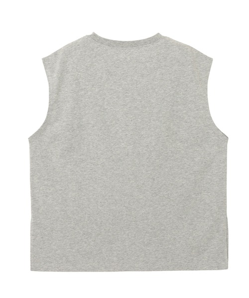 andme(アンドミー)の「汗染み防止ビッグロゴプリントTシャツ【フロッキー/メタリック】(Tシャツ/カットソー・レディース・ブラウン系その他/チャコールグレー×ブラック/グレー系その他/ホワイト×ブラック/ホワイト×シルバー・M)」の14枚目の写真