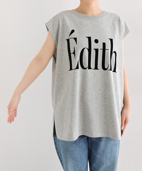 andme(アンドミー)の「汗染み防止ビッグロゴプリントTシャツ【フロッキー/メタリック】(Tシャツ/カットソー・レディース・ブラウン系その他/チャコールグレー×ブラック/グレー系その他/ホワイト×ブラック/ホワイト×シルバー・M)」の6枚目の写真