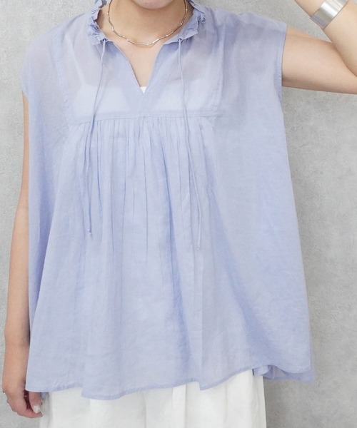 SELECT LEVERY(セレクトリベリー)の「コットンボイルシアーブラウス(シャツ/ブラウス・レディース・ブラック/オフホワイト/ライトブルー・FREE)」の20枚目の写真