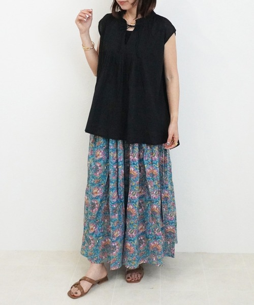SELECT LEVERY(セレクトリベリー)の「コットンボイルシアーブラウス(シャツ/ブラウス・レディース・ブラック/オフホワイト/ライトブルー・FREE)」の15枚目の写真