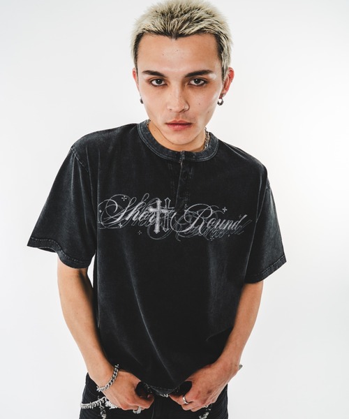 SHORT ROUND(ショートラウンド)の「SHORT ROUND/【26年春夏新作】ブリーチヘンリーグラフィックT(Tシャツ/カットソー・メンズ・ブラック系その他・LARGE/MEDIUM)」の12枚目の写真