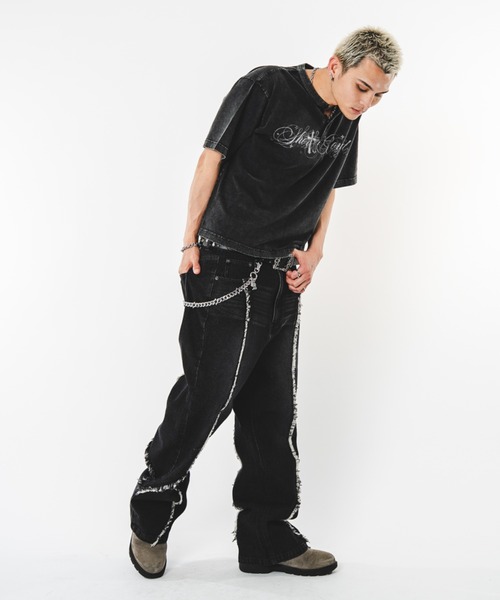 SHORT ROUND(ショートラウンド)の「SHORT ROUND/【26年春夏新作】ブリーチヘンリーグラフィックT(Tシャツ/カットソー・メンズ・ブラック系その他・LARGE/MEDIUM)」の13枚目の写真