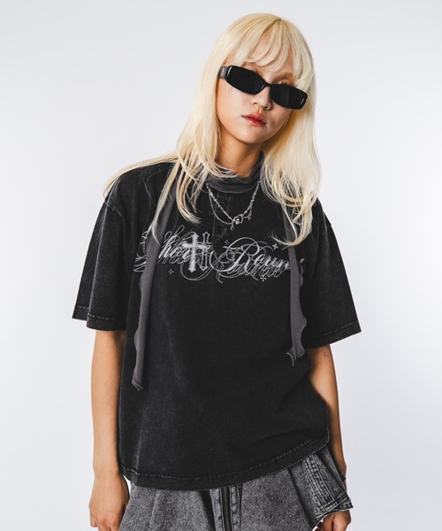 SHORT ROUND(ショートラウンド)の「SHORT ROUND/【26年春夏新作】ブリーチヘンリーグラフィックT(Tシャツ/カットソー・メンズ・ブラック系その他・LARGE/MEDIUM)」の20枚目の写真