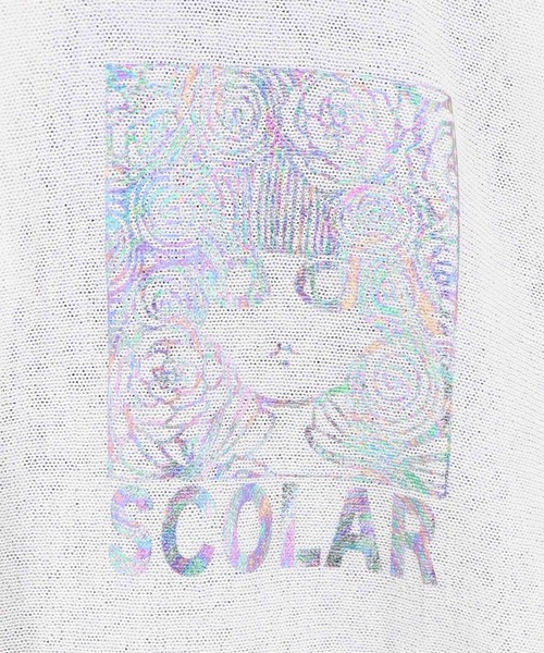 ScoLar(スカラー)の「ScoLar(スカラー) スカラーちゃん箔プリント 接触冷感シアーパーカー(パーカー・レディース・ブラック/パープル/オフホワイト・MEDIUM)」の17枚目の写真