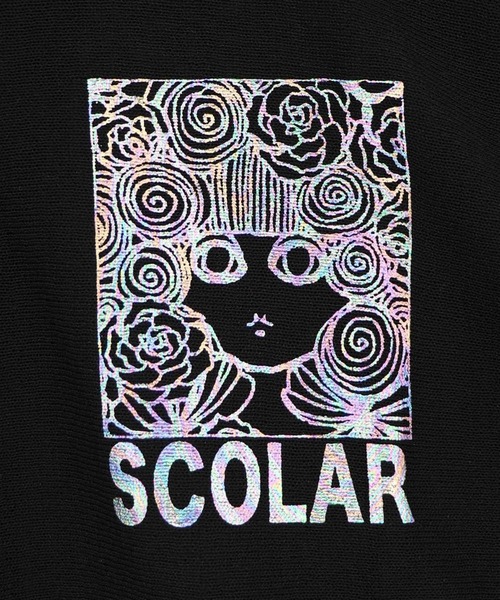 ScoLar(スカラー)の「ScoLar(スカラー) スカラーちゃん箔プリント 接触冷感シアーパーカー(パーカー・レディース・ブラック/パープル/オフホワイト・MEDIUM)」の20枚目の写真