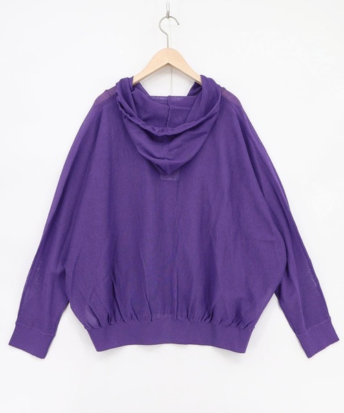 ScoLar(スカラー)の「ScoLar(スカラー) スカラーちゃん箔プリント 接触冷感シアーパーカー(パーカー・レディース・ブラック/パープル/オフホワイト・MEDIUM)」の9枚目の写真