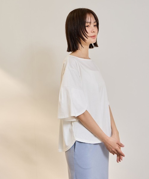 ketty(ケティ)の「【涼。軽やかに。】デザイン袖Tシャツ(Tシャツ/カットソー・レディース・ブラック/オフホワイト/ライトグレー・M)」の11枚目の写真