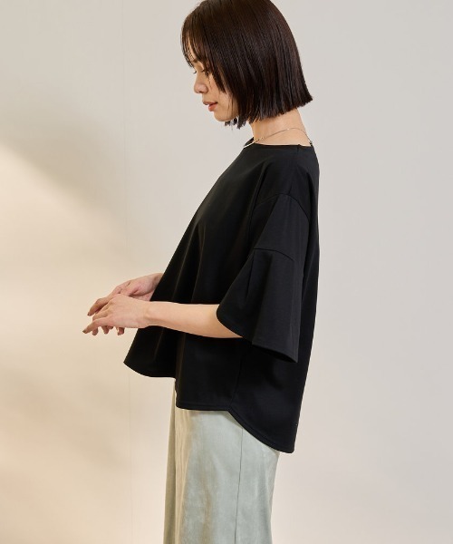 ketty(ケティ)の「【涼。軽やかに。】デザイン袖Tシャツ(Tシャツ/カットソー・レディース・ブラック/オフホワイト/ライトグレー・M)」の6枚目の写真