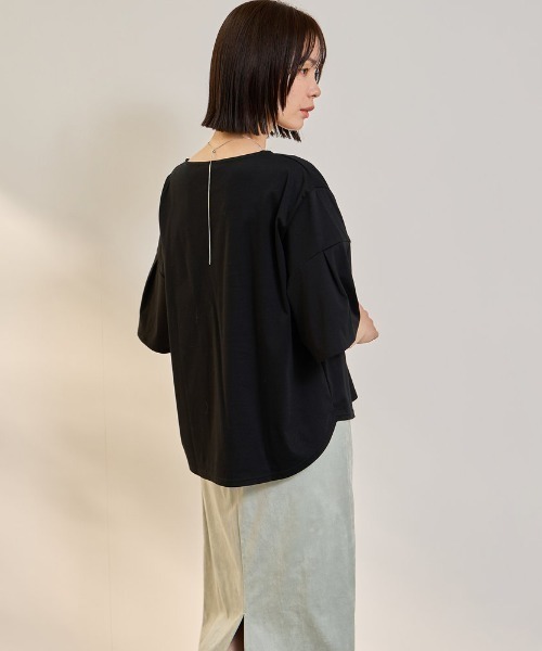 ketty(ケティ)の「【涼。軽やかに。】デザイン袖Tシャツ(Tシャツ/カットソー・レディース・ブラック/オフホワイト/ライトグレー・M)」の7枚目の写真