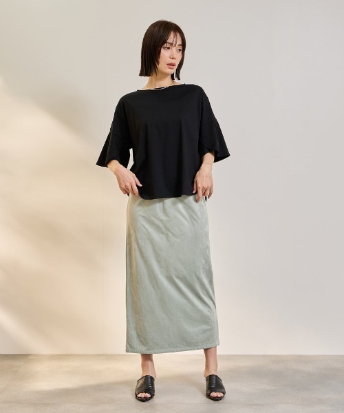 ketty(ケティ)の「【涼。軽やかに。】デザイン袖Tシャツ(Tシャツ/カットソー・レディース・ブラック/オフホワイト/ライトグレー・M)」の8枚目の写真
