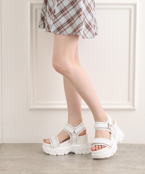 ESPERANZA（エスペランサ）の「【SPORTS SANDAL COLLECTION】厚底グリッターベルクロスポサン（サンダル・レディース・ブラック系2/ホワイト系3・LL/M/S/L）」の10枚目の写真
