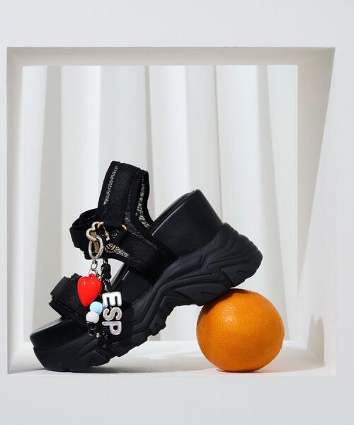 ESPERANZA（エスペランサ）の「【SPORTS SANDAL COLLECTION】厚底グリッターベルクロスポサン（サンダル・レディース・ブラック系2/ホワイト系3・LL/M/S/L）」の7枚目の写真