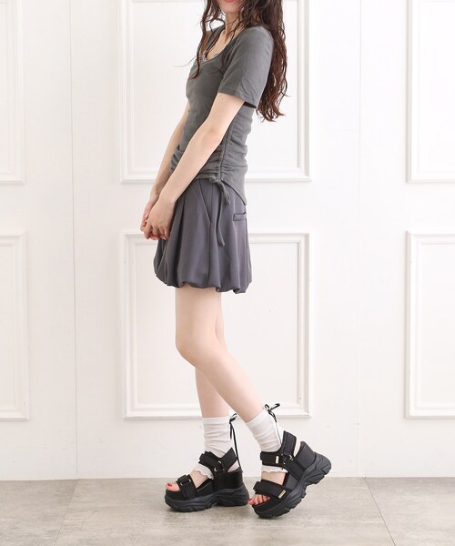 ESPERANZA（エスペランサ）の「【SPORTS SANDAL COLLECTION】厚底グリッターベルクロスポサン（サンダル・レディース・ブラック系2/ホワイト系3・LL/M/S/L）」の4枚目の写真