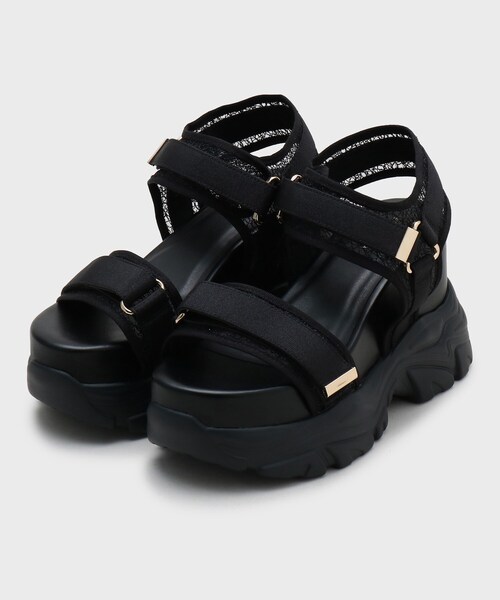 ESPERANZA（エスペランサ）の「【SPORTS SANDAL COLLECTION】厚底グリッターベルクロスポサン（サンダル・レディース・ブラック系2/ホワイト系3・LL/M/S/L）」の22枚目の写真