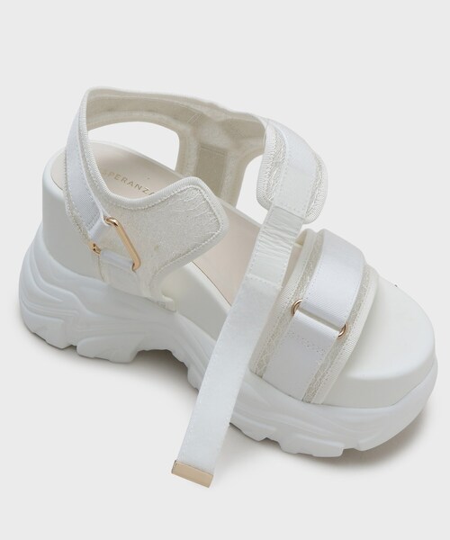 ESPERANZA（エスペランサ）の「【SPORTS SANDAL COLLECTION】厚底グリッターベルクロスポサン（サンダル・レディース・ブラック系2/ホワイト系3・LL/M/S/L）」の15枚目の写真