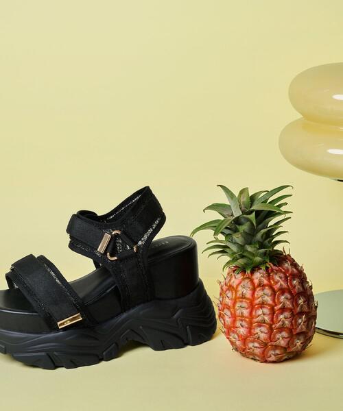 ESPERANZA（エスペランサ）の「【SPORTS SANDAL COLLECTION】厚底グリッターベルクロスポサン（サンダル・レディース・ブラック系2/ホワイト系3・LL/M/S/L）」の12枚目の写真
