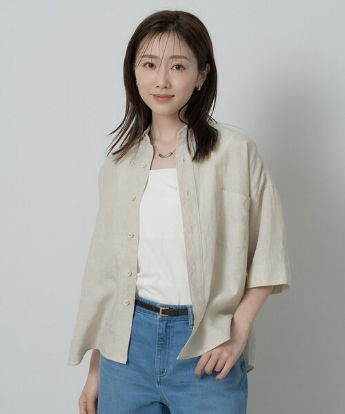 UNTITLED(アンタイトル)の「【TICCA】リネン半袖シャツ(シャツ/ブラウス・レディース・ベージュ・02)」の2枚目の写真