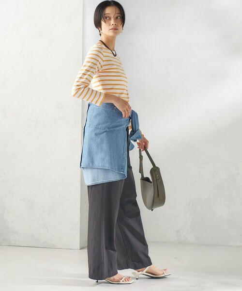 SHIPS（シップス）の「【SHIPS別注】Le minor: ボーダー ボートネック プルオーバー（Tシャツ/カットソー・レディース・イエロー/ブルー・ONE SIZE）」の6枚目の写真