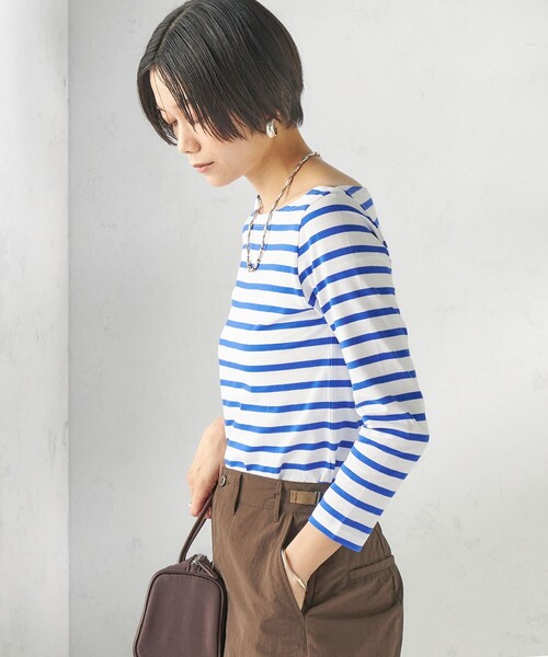 SHIPS（シップス）の「【SHIPS別注】Le minor: ボーダー ボートネック プルオーバー（Tシャツ/カットソー・レディース・イエロー/ブルー・ONE SIZE）」の17枚目の写真