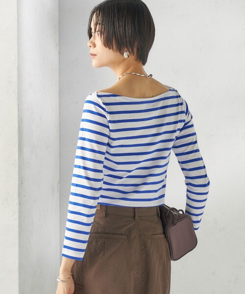 SHIPS（シップス）の「【SHIPS別注】Le minor: ボーダー ボートネック プルオーバー（Tシャツ/カットソー・レディース・イエロー/ブルー・ONE SIZE）」の18枚目の写真