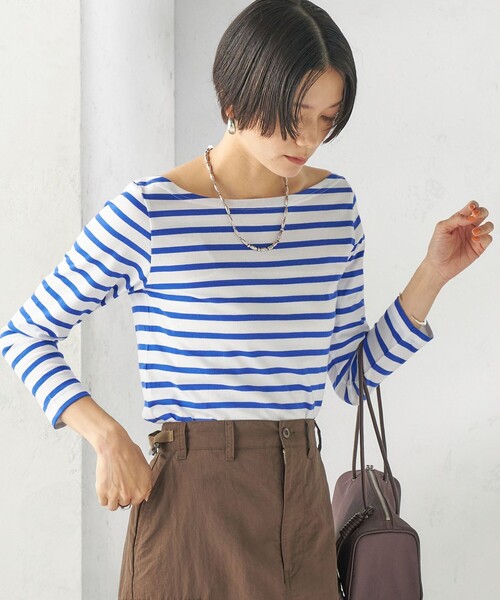 SHIPS（シップス）の「【SHIPS別注】Le minor: ボーダー ボートネック プルオーバー（Tシャツ/カットソー・レディース・イエロー/ブルー・ONE SIZE）」の19枚目の写真