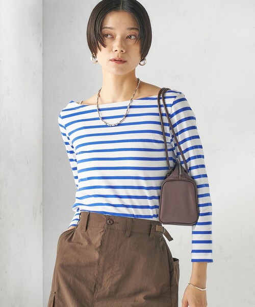 SHIPS（シップス）の「【SHIPS別注】Le minor: ボーダー ボートネック プルオーバー（Tシャツ/カットソー・レディース・イエロー/ブルー・ONE SIZE）」の20枚目の写真