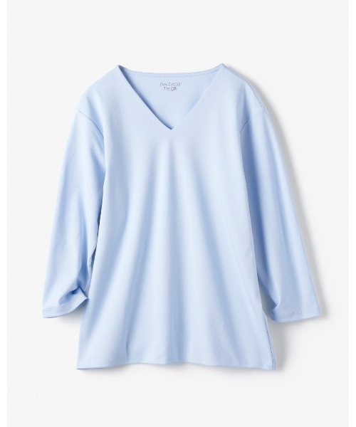 DoCLASSE( ドゥクラッセ)の「VネックN/7分袖・DoT(Tシャツ/カットソー・レディース・ホワイト/ブルー/ライトピンク/ライトグレー/ブラック/ダークブラウン/チャコール/ダークネイビー・L/3L/S/LL/M)」の21枚目の写真