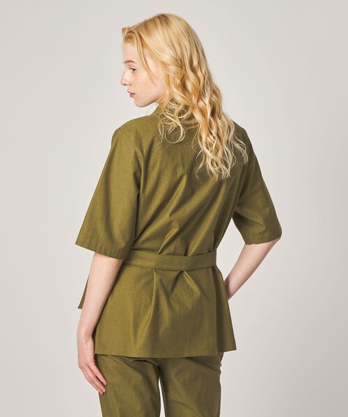 Steven Alan(スティーブンアラン)の「<Steven Alan>コットン サファリ シャツ(シャツ/ブラウス・レディース・ブラック/オリーブ・M/S)」の3枚目の写真