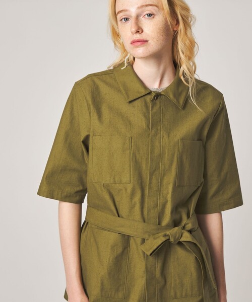 Steven Alan(スティーブンアラン)の「<Steven Alan>コットン サファリ シャツ(シャツ/ブラウス・レディース・ブラック/オリーブ・M/S)」の4枚目の写真