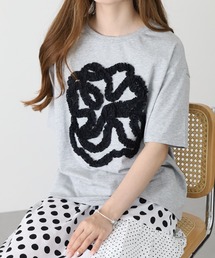 20/-天竺 フリル花Tシャツ 26SS 半袖