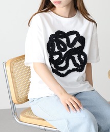 20/-天竺 フリル花Tシャツ 26SS 半袖