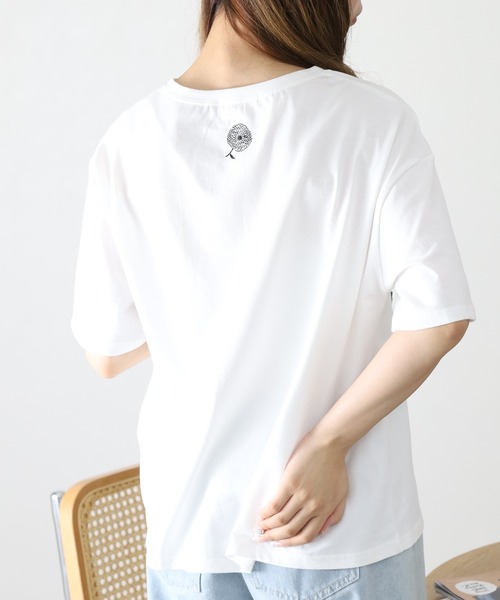 BARNDOOR(バーンドア)の「20/-天竺 フリル花Tシャツ 26SS 半袖(Tシャツ/カットソー・レディース・ブラック/杢グレー/オフホワイト・FREE)」の8枚目の写真