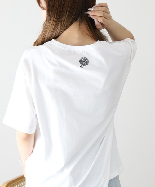 BARNDOOR(バーンドア)の「20/-天竺 フリル花Tシャツ 26SS 半袖(Tシャツ/カットソー・レディース・ブラック/杢グレー/オフホワイト・FREE)」の9枚目の写真