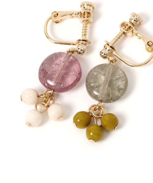 GLOBAL WORK（グローバルワーク）の「MADE IN JAPAN/ビーズイヤリング/899427（イヤリング・レディース・ホワイト/ライトグリーン・FREE）」の4枚目の写真