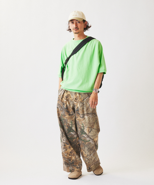 JOURNAL STANDARD relume(ジャーナルスタンダード レリューム)の「RIDING HIGH / ライディングハイ インレー 半袖スウェット Tシャツ(Tシャツ/カットソー・メンズ・SHERBET/パープル/ダークグリーン・LARGE/MEDIUM)」の4枚目の写真