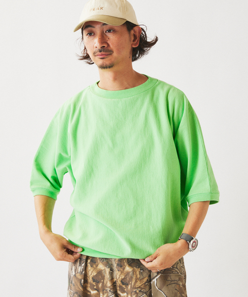 JOURNAL STANDARD relume(ジャーナルスタンダード レリューム)の「RIDING HIGH / ライディングハイ インレー 半袖スウェット Tシャツ(Tシャツ/カットソー・メンズ・SHERBET/パープル/ダークグリーン・LARGE/MEDIUM)」の8枚目の写真