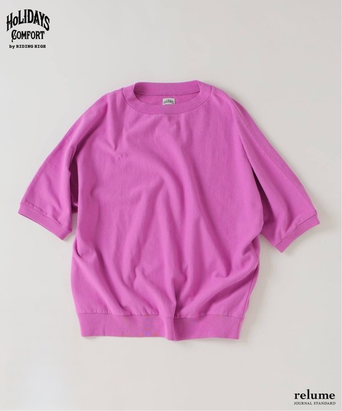 JOURNAL STANDARD relume(ジャーナルスタンダード レリューム)の「RIDING HIGH / ライディングハイ インレー 半袖スウェット Tシャツ(Tシャツ/カットソー・メンズ・SHERBET/パープル/ダークグリーン・LARGE/MEDIUM)」の3枚目の写真