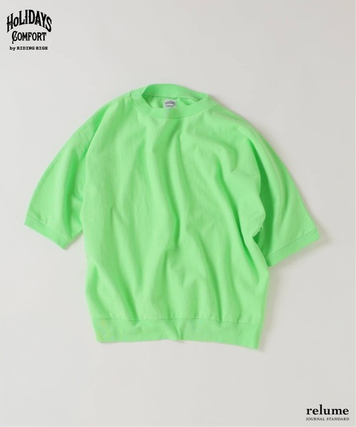 JOURNAL STANDARD relume(ジャーナルスタンダード レリューム)の「RIDING HIGH / ライディングハイ インレー 半袖スウェット Tシャツ(Tシャツ/カットソー・メンズ・SHERBET/パープル/ダークグリーン・LARGE/MEDIUM)」の2枚目の写真