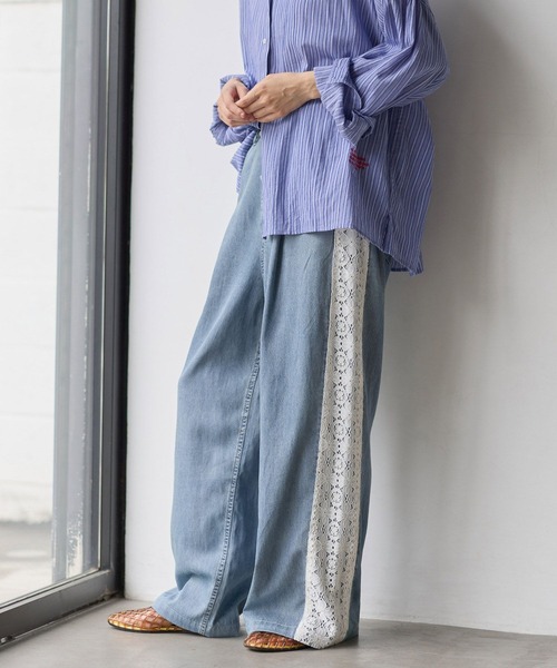niko and...(ニコアンド)の「サイドレースデニムパンツ(デニムパンツ・レディース・インディゴブルー/グレー/ライトブルー・LARGE/MEDIUM)」の7枚目の写真