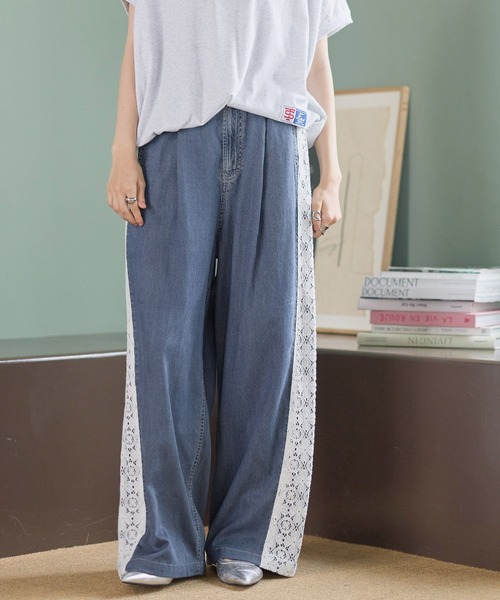 niko and...(ニコアンド)の「サイドレースデニムパンツ(デニムパンツ・レディース・インディゴブルー/グレー/ライトブルー・LARGE/MEDIUM)」の12枚目の写真