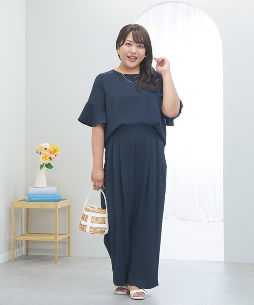 anyfee(エニフィー)の「【anyfee×HINAコラボ】サマラクすっきりフレアチューリップスリーブブラウス《大きいサイズ》(2026SS)(シャツ/ブラウス・レディース・ベージュ/ネイビー/アイボリー/チャコール・LL/3L/4L/5L)」の18枚目の写真
