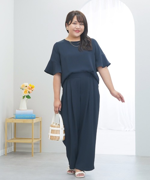 anyfee(エニフィー)の「【anyfee×HINAコラボ】サマラクすっきりフレアチューリップスリーブブラウス《大きいサイズ》(2026SS)(シャツ/ブラウス・レディース・ベージュ/ネイビー/アイボリー/チャコール・LL/3L/4L/5L)」の17枚目の写真
