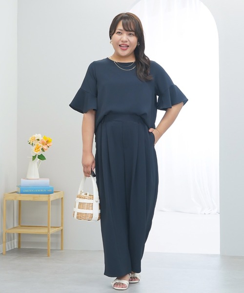 anyfee(エニフィー)の「【anyfee×HINAコラボ】サマラクすっきりフレアチューリップスリーブブラウス《大きいサイズ》(2026SS)(シャツ/ブラウス・レディース・ベージュ/ネイビー/アイボリー/チャコール・LL/3L/4L/5L)」の16枚目の写真