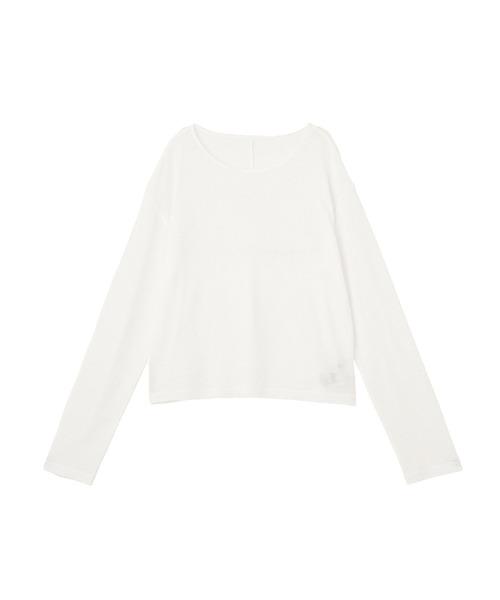 earth music&ecology(アースミュージックアンドエコロジー)の「シアーワッフルプルオーバー(Tシャツ/カットソー・レディース・サックスブルー/オフホワイト/グレー/ブラック・FREE)」の2枚目の写真