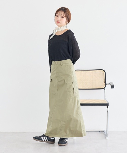 earth music&ecology(アースミュージックアンドエコロジー)の「シアーワッフルプルオーバー(Tシャツ/カットソー・レディース・サックスブルー/オフホワイト/グレー/ブラック・FREE)」の7枚目の写真