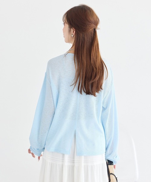 earth music&ecology(アースミュージックアンドエコロジー)の「シアーワッフルプルオーバー(Tシャツ/カットソー・レディース・サックスブルー/オフホワイト/グレー/ブラック・FREE)」の12枚目の写真