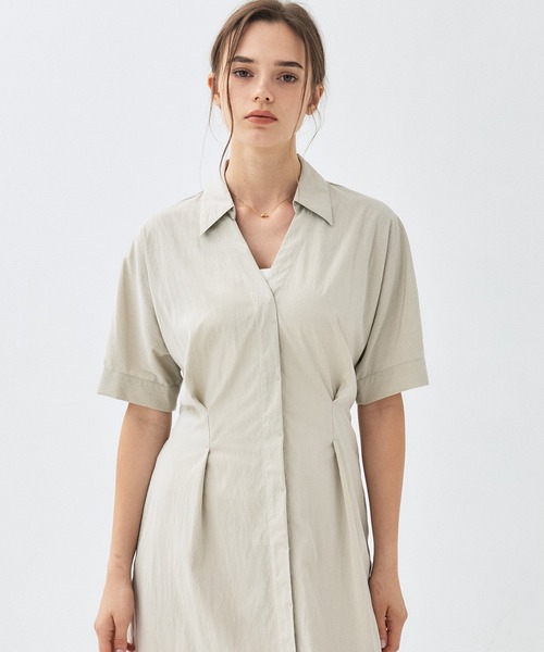 PUBLIC TOKYO（パブリックトウキョウ）の「タックスリーブシャツワンピ（Tシャツ/カットソー・レディース・アイボリー・1）」の6枚目の写真